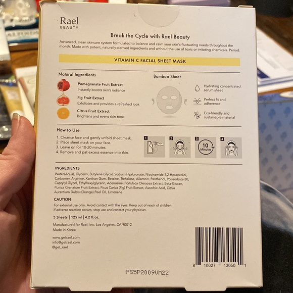 Tael Beauty Vitamin C facial sheet masks - Picture 2 of 2